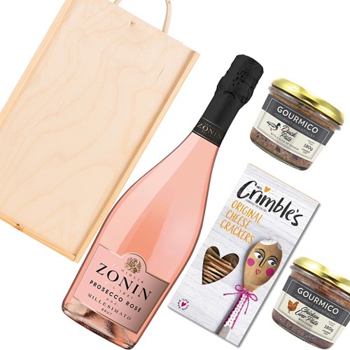 Zonin Prosecco Rose Doc Millesimato 75cl And Pate Gift Box